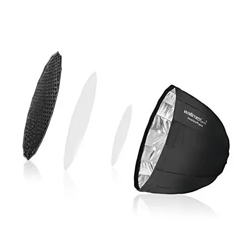Produktbild: Walimex pro Studio Line Deep Rota Softbox QA90 für Hensel&EH/Richter – Octabox Lichtformer, 90cm Ø, 71cm tief, faltbar, mit Grid, Innen- und Außendiffusor, Speedring, für Aufsteckblitz Studioblitz
