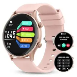 Produktbild: WalkerFit Smartwatch Damen mit Telefonfunktion: 1.39“ Fitnessuhr, Wasserdicht Armbanduhr Schrittzähler mit Pulsmesser/Schlafmonitor/120+ Sportmodi Aktivitätstracker Android iOS