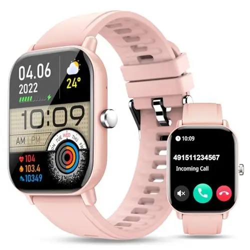 Produktbild: WalkerFit Smartwatch Herren mit Telefonfunktion: 2 Zoll Touchscreen Fitnessuhr, Armbanduhr für Schrittzähler Pulsuhr Schlafmonitor Sportuhr, Wasserdicht Fitness Smart Watch für Android iOS