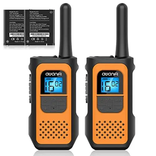 Produktbild: AWANFI Walkie Talkie Aufladbar mit 1200mAh Li-ion Akku, Walkie Talkie Erwachsene Kinder, 16 Kanäle Funkgeräte Set, Walky Talky mit VOX Tpye-C Ladekabel, Walki Talki für Geschenk Wandern Camping