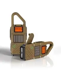 Produktbild: Walkie Talkie für Erwachsene, Reichweite 10 km - 2er Set mit SOS Alarm, LED Taschenlampe & FM-Radio - 3-Fach Aufladbar: Solar, Handkurbel, USB - Notfall Funkgerät für Outdoor Abenteuer