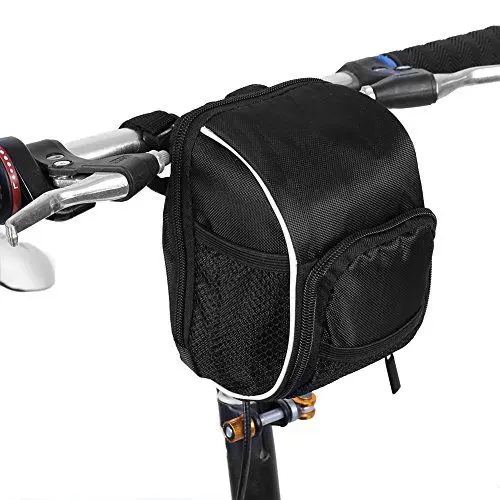 Produktbild: Wallfire Fahrrad lenkertasche, Schnellverschluss multifunktionale wasserdichte Fahrrad vorderrahmen schlauchtasche mit regenhülle für MTB Bike rennrad Radfahren - schwarz