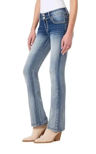 Produktbild: WallFlower Damen Luscious Curvy Bootcut Mid-Rise Insta Stretch Juniors (Standard and Plus) Jeans, Camille, 50 Mehr Lange
