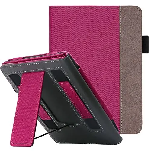 Produktbild: WALNEW Schutzhülle mit Standfunktion für Kindle Paperwhtie 11. Generation 2021 (17,3 cm / 6,8 Zoll), 2 Handschlaufen, hochwertiges PU-Leder, Buchhülle mit automatischer Wake/Sleep-Funktion