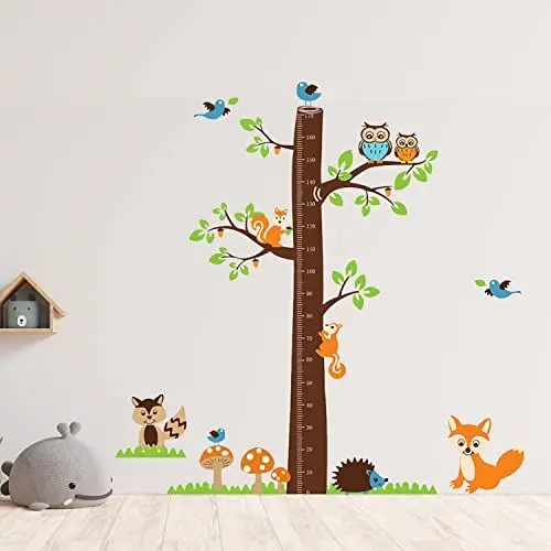 Produktbild: Walplus Wand Sticker Fuchs Baum Höhe Maßnahme Abnehmbare Selbstklebend Wandkunst Aufkleber Vinyl Heim Dekoration DIY Wohnzimmer Schlafzimmer Büro Dekor Tapete Kinderzimmer Geschenk, Mehrfarbig