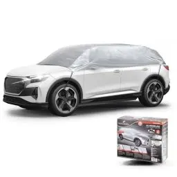 Produktbild: WALSER Autoabdeckung All Weather Light Halbgarage Größe XL silber, wasserdichte Halbgarage, Staubdicht mit UV Schutz, verstärkte Gurtbefestigung
