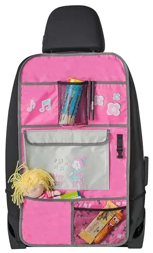 Produktbild: Walser Autositz-Organizer Kinder, Rückenlehnenschutz-Auto Ballet Doll, Rücksitz-Organizer mit Taschen Kinder, Rücksitzschoner-Auto ca. 70x40 cm rosa