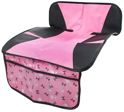 Produktbild: Walser Kindersitzunterlage, Auto-Sitzschoner Kindersitz, Sitzauflage PKW rutschfest, Ballet Doll Kindersitz-Unterlage ISOFIX-kompatibel grau/rosa