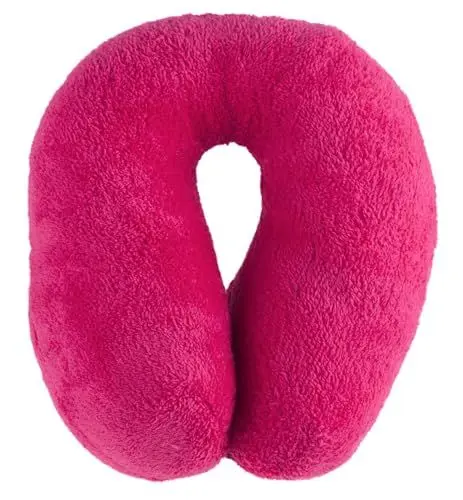 Produktbild: Walser Travelmaid Nackenrolle Reisekissen Nackenkissen für Erwachsene aus weichem Fleece kirschrot