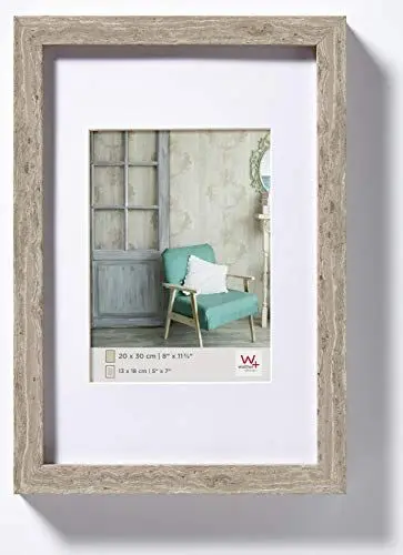 Produktbild: walther design Bilderrahmen grau 15 x 20 cm Stockholm Holzrahmen EA520D