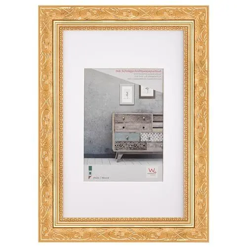 Produktbild: walther design Bilderrahmen Barock Holzrahmen, 30x40 cm, gold, CR040G
