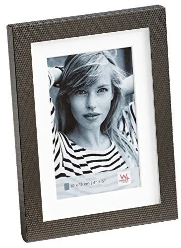 Produktbild: walther design Bilderrahmen anthrazit 13 x 18 cm mit Passepartout, Chiara Portraitrahmen RI318D