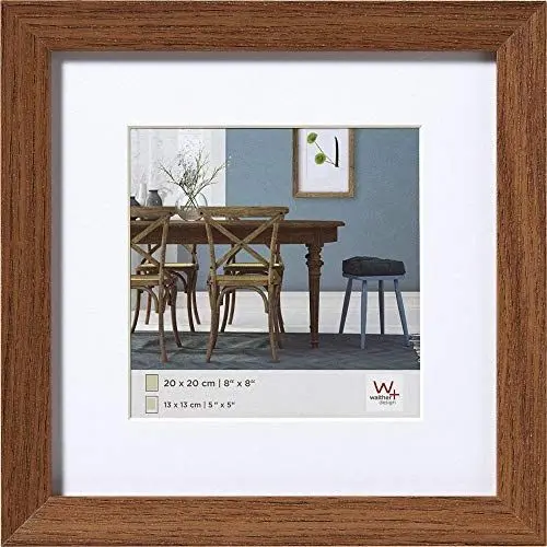 Produktbild: walther design Bilderrahmen eiche dunkel 30 x 30 cm mit Passepartout, Fiorito Holzrahmen EF330P