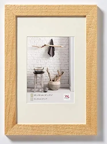Produktbild: walther design Bilderrahmen natur 30 x 40 cm mit Passepartout, Home Holzrahmen HO040H