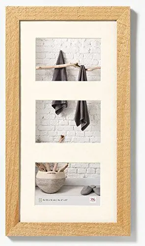 Produktbild: walther design Bilderrahmen natur 3x 10x15 cm Galerie mit Passepartout, Home Holzrahmen HO315H