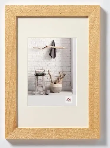 Produktbild: walther design Bilderrahmen natur 50 x 70 cm mit Passepartout, Home Holzrahmen HO070H