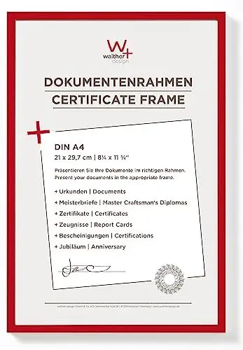 Produktbild: walther design Bilderrahmen rot 21 x 29,7 cm (DIN A4) New Lifestyle Kunststoffrahmen KV130R
