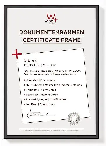 Produktbild: walther design Bilderrahmen schwarz 21 x 29,7 cm (DIN A4) New Lifestyle Kunststoffrahmen KV130B