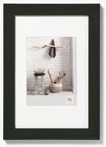 Produktbild: walther design Bilderrahmen schwarz 30 x 40 cm mit Passepartout, Home Holzrahmen HO040B