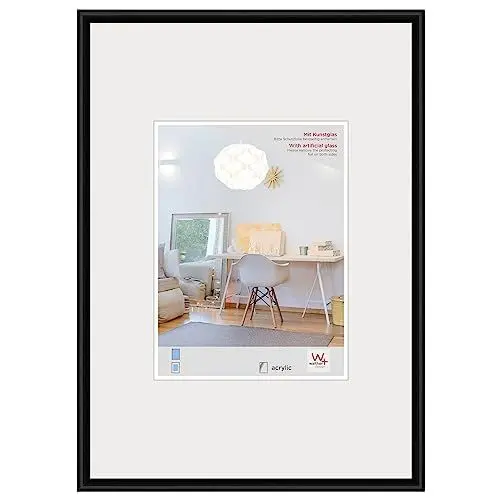 Produktbild: walther design Bilderrahmen schwarz 40 x 60 cm mit Kunstglas, New Lifestyle Kunststoffrahmen KVX460B
