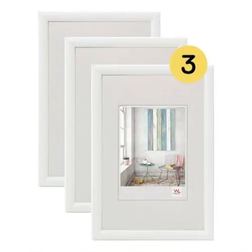 Produktbild: walther design Bilderrahmen weiss 20 x 30 cm 3er Pack, Trendstyle Kunststoffrahmen KP030W3