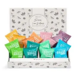 Produktbild: WALTZ 7 Original Duschbomben Set, 16 Stück, 8 Düfte, Dankeschön Geschenk für Frauen, Männer, Geburtstagsgeschenk Freundin, Mama, Papa, Geschenkbox, Geschenkidee, Adventskalender Füllung Kleinigkeiten