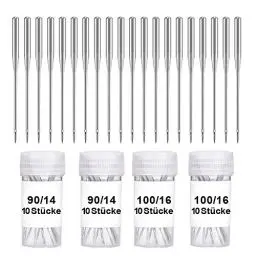 Produktbild: Wamkon 50 Stücke Nähmaschine Nadel Set, 5 Größen 70/9, 80/11, 80/12, 90/14, 100/16 Nähen Maschine Nadel, Universal Nähmaschine Nadeln Set für Haushalt Nähen (2 Größe)