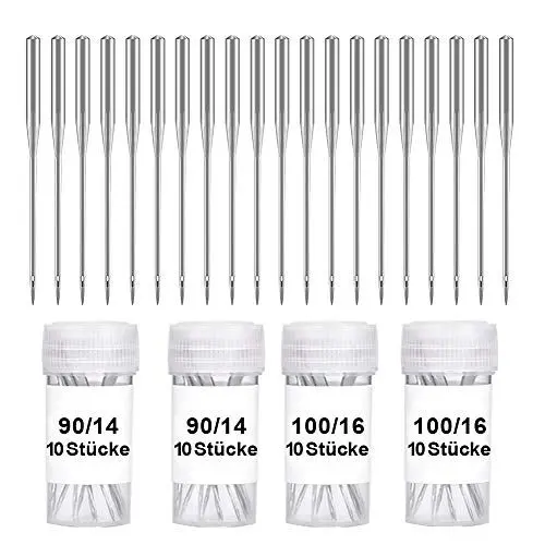Produktbild: Wamkon 50 Stücke Nähmaschine Nadel Set, 5 Größen 70/9, 80/11, 80/12, 90/14, 100/16 Nähen Maschine Nadel, Universal Nähmaschine Nadeln Set für Haushalt Nähen (2 Größe)