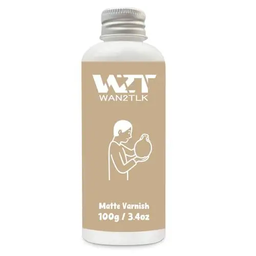 Produktbild: WAN2TLK 100ml Air Dry Clay Glaze, ton glasur ohne brennen, tondicht für lufttrocknenden ton, wasserdicht, kratzfest, Farbloser Varnish mit Matte Effekt für Töpferei (Matte klarlack)