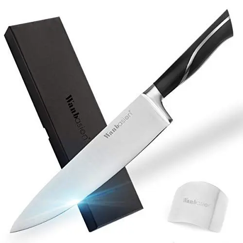 Produktbild: Wanbasion 20Cm Kochmesser Profi Messer, Küchenmesser Scharf Edelstahl Deutscher, Küchenmesser Profi Messer Premium mit Fingerschutz Gemüsemesser Fleischmesser Chef Knife