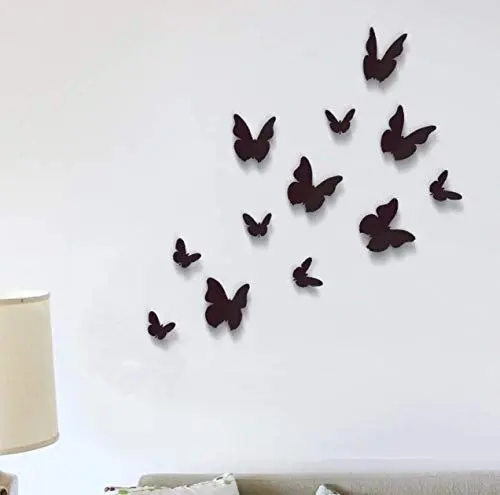 Produktbild: Wand Sticker Schwarz 3D Schmetterling Wand Kunst Wandmalerei Abnehmbare Selbstklebend Aufkleber Kinderzimmer Kindergarten Kinderzimmer Restaurant Café Hotel Büro Heim Dekoration