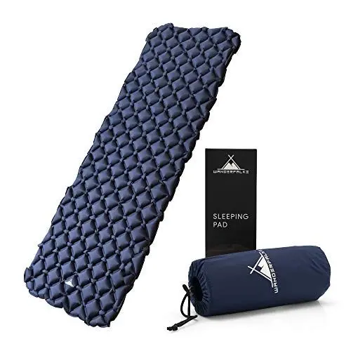 Produktbild: WANDERFALKE® 550g Ultraleichte Aufblasbare Isomatte - (XL-Breite 66cm) - Camping Matratze mit Kleines Packmaß für Outdoor, Camping, Wandern & Bikepacking