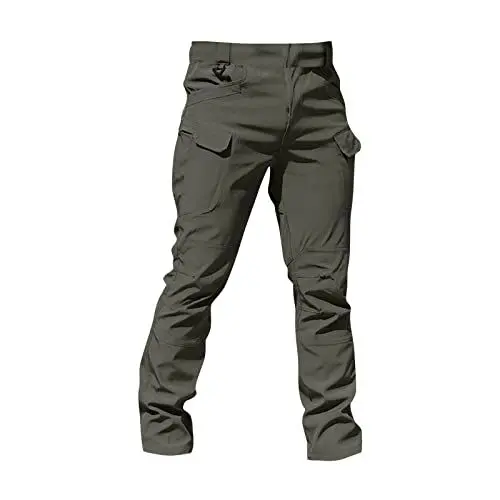 Produktbild: Herren Multi Taschen wasserdichte Abriebfeste Hose Outdoor Militärische Taktische Hose Freizeit Schnelltrocknende Arbeitshose Wandern Jagd Hosen Grau 3XL