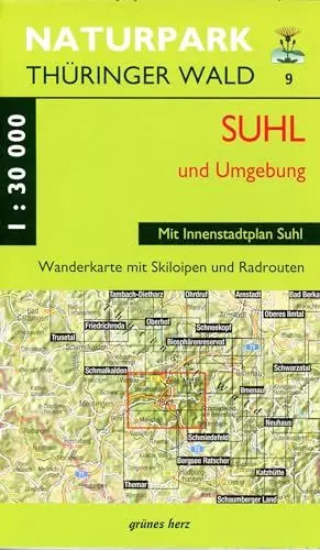 Produktbild: Wanderkarte Suhl und Umgebung: Mit Innenstadtplan Suhl. Mit Benshausen, Zella-Mehlis, Schmiedefeld, Vesser, Hirschbach, Schmeheim, Dietzhausen, ... Thüringer Wald: Wanderkarten. 1:30.000)