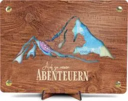 Produktbild: Wandern Geschenk - XL Geldgeschenk aus Holz inkl. Ständer | Berge - Wandern, Berge Deko, Berge Geschenk, Wandern Zubehör, Geldgeschenk Urlaub, Urlaub in den Bergen, Wandern Gutschein, Ski Gutschein