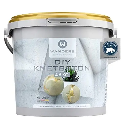 Produktbild: Wanders24 Bastelbeton zum Kneten - 4,5 kg - Beton für Kreative - Bastel Beton - Beton Deko - Beton wetterfest - Made in Germany
