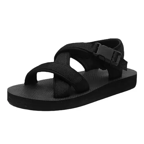 Produktbild: Wandersandalen Herren, Herren Sandalen Leder Strand Sommer Wanderschuhe Sommerschuhe Outdoor Lässige Freizeit Pantoletten Trekkingsandalen Bequeme Sportsandalen Outdoorsandalen Sport