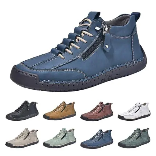 Produktbild: Wanderschuhe Herren Wasserdicht, Leichte Wanderstiefel Outdoor, Trekkingschuhe Atmungsaktive rutschfeste, Wanderschuhe Breite Füße Leder Stiefel, Hiking Boots Stiefeletten