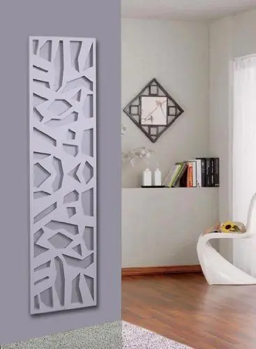 Produktbild: Wandgarderobe/Garderobe, Design Mosaik, 140x40x2 cm, weiß (Marke: Szagato, Made in Germany) (Kleiderständer Garderobenständer Wandpaneel Wanddeko Kleiderhaken Flurgarderobe)