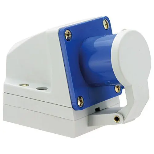 Produktbild: Wandgeräte-Stecker mit Klappdeckel Blau