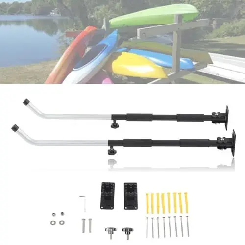 Produktbild: Wandhalterung, 40 Kg Tragend, Auto-Dachbox, Seitenwandhalterung, 62–102 Cm, Verstellbar, Robust, Garagen-Organizer, Halterung, Kajak-Aufbewahrungshaken, Aufhänger, Organizer für