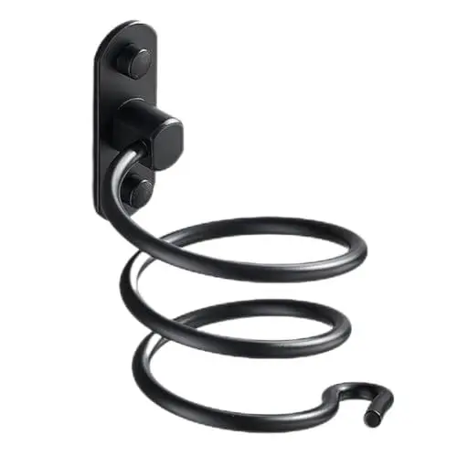 Produktbild: Wandhalterung für Haartrockner Platzsparende Lösung für Schlafzimmer und Badezimmer, ideal für Haartrockner, Glätteisen und Lockenstäbe, Schwarz