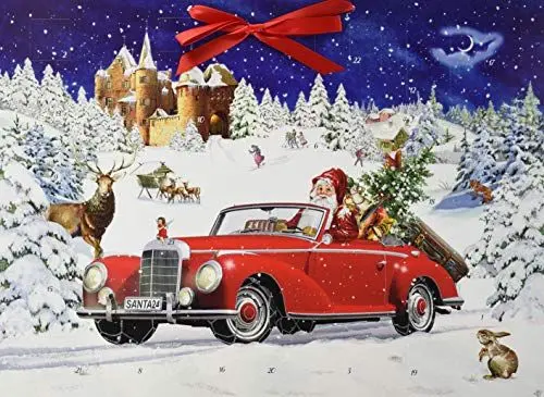 Produktbild: Wandkalender – Winterfahrt im Oldtimer