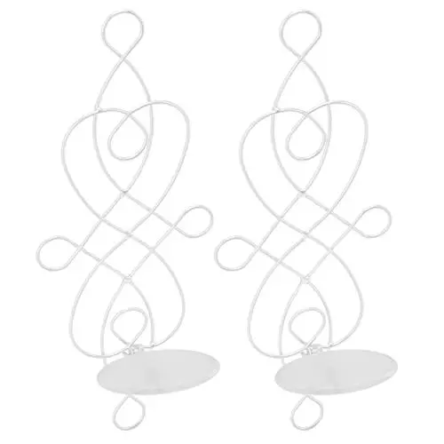 Produktbild: Wandkerzenhalter, 2 Sets Eisen-Wandkerzenhalter, Faltbare Einzigartige Form, Verformungsbeständigkeit für Wohnzimmer (White)