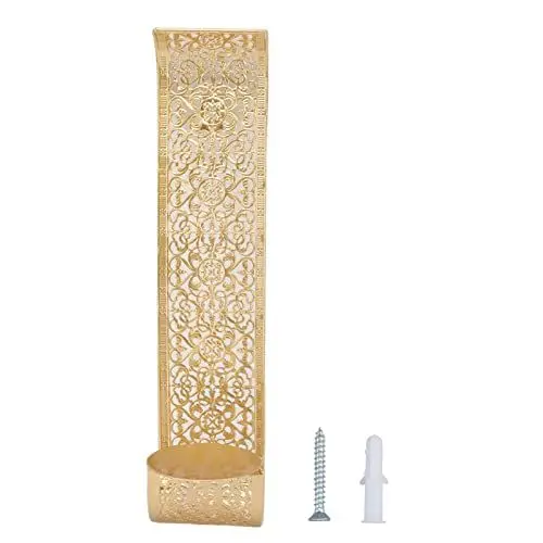 Produktbild: Zoeyilan Wandkerzenhalter aus Metall, Moderne Kerzenleuchter-Wanddekoration, Regallösung, Wandleuchter-Kerzenhalter, goldfarbener, hohl geschnitzter Metall-Wandkerzenhalter mit exquisiten