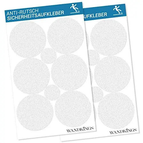 Produktbild: Wandkings Anti-Rutsch-Sticker 12 Klebepunkte 10 cm und 4 Punkte, 5 cm Durchmesser für Sicherheit in Badewanne und Dusche