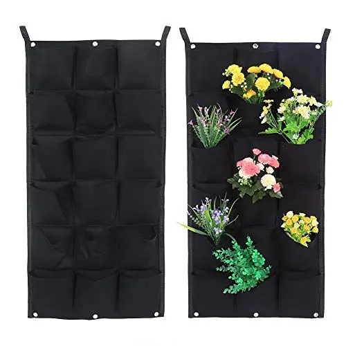 Produktbild: Wand-Pflanzbeutel, Hängende Pflanzbeutel, Hängende Pflanzbeutel, Lebender Wandpflanzer, Vertikaler Pflanzer, Wand-Anbaubeutel für Den Hof, Garten, Heimdekoration,(18 Pocket 100 * 50CM)
