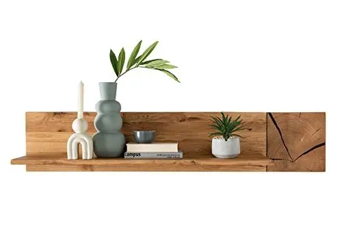 Produktbild: Woodroom Wandregal Mori Eiche massiv geölt mit Ablage