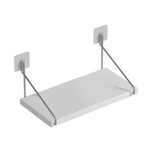 Produktbild: Wandregal, Metall, Holz, Modernes Design, Große Kapazität, Robust und Langlebig, Einfache Installation, Vielseitige Funktion, WLAN-Router-Regal für Zuhause (White)