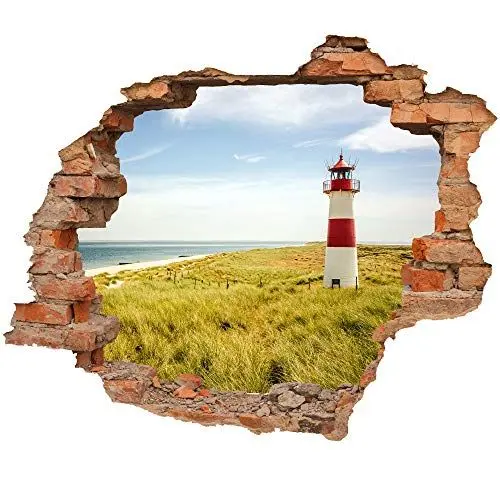 Produktbild: Wandtattoo - Wanddurchbruch mit Aussicht Leuchtturm 50 x 41 cm (BxH) - Wandsticker